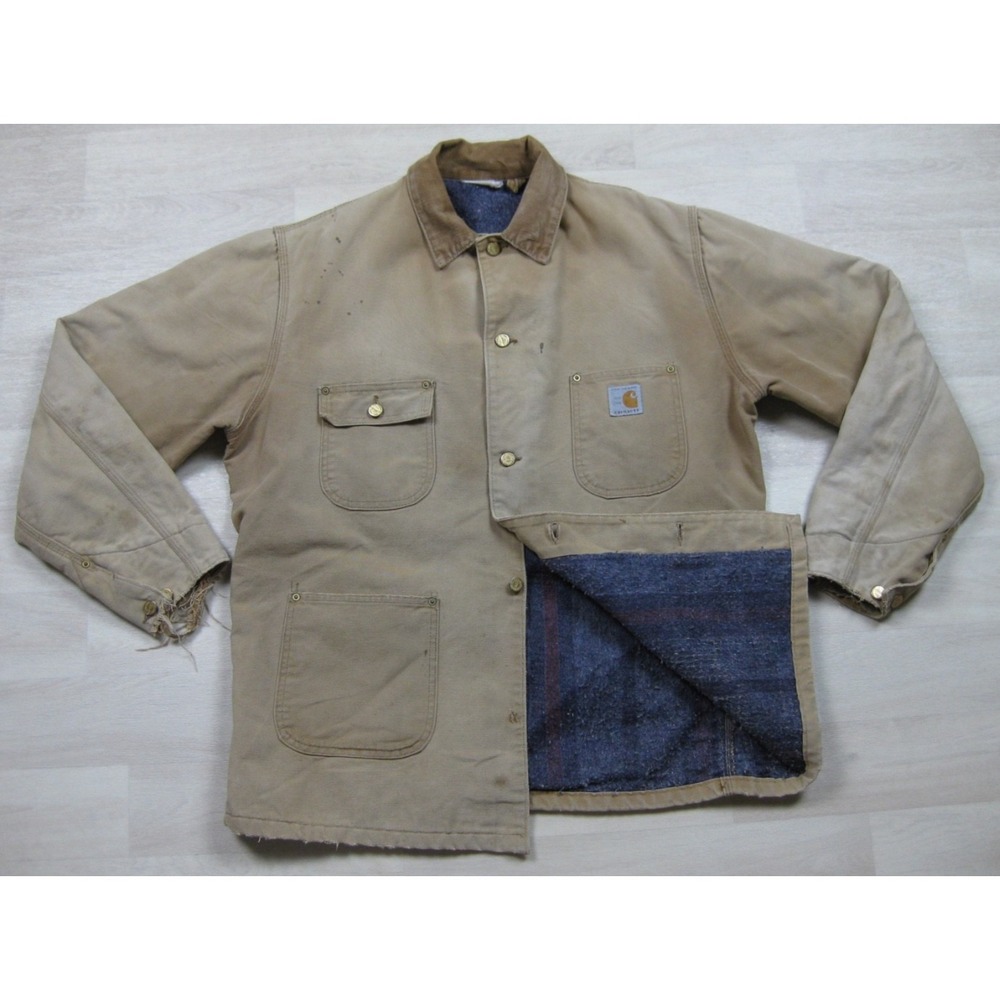 Vintage 80s Carhartt Centennial Chore Coat (XL) Blanket Lined 6BLC 100 Years‎